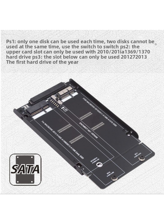 Applicable To MACBOOK 2010 2011 2012 12+6 17+7p To SATA Solid State Adapter Card SA-072-Color:Black - Image 3