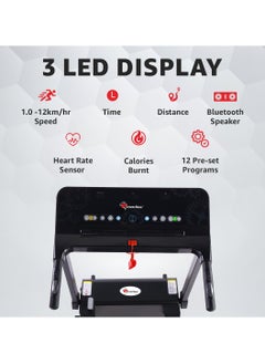PowerMax Fitness PowerMax Fitness TD-N1 (4HP) Motorised Treadmill for Home [Speed:12kmph, Max User Weight:90kg, Foldable, 12 Workout Programs, Spax App] Free Installation Assistance & Demo  - Image 2