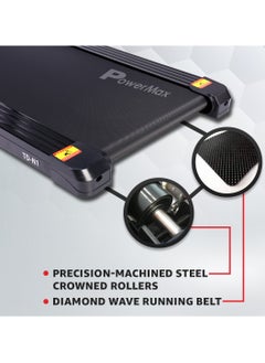 PowerMax Fitness PowerMax Fitness TD-N1 (4HP) Motorised Treadmill for Home [Speed:12kmph, Max User Weight:90kg, Foldable, 12 Workout Programs, Spax App] Free Installation Assistance & Demo  - Image 5