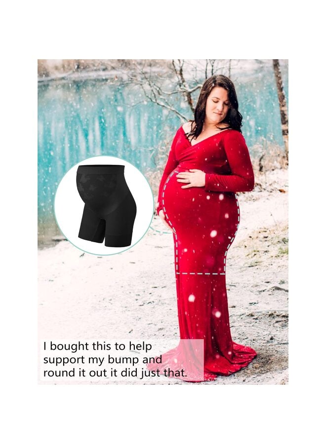 ملابس داخلية للأمومة، فستان بخصر مرتفع، ملابس داخلية لكبار السن، ملابس ناعمة موصى بها لالتقاط الصور (أسود/كبير) - Image 2