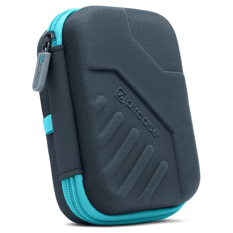 AirCase حافظة قرص صلب خارجي 2.5 بوصة مع غلاف EVA مقاوم للصدمات وبطانة ناعمة | حقيبة تنظيم سفر مع جيب شبكي، إغلاق بسحاب لقرص HDD/SSD، سماعات، كابل، شاحن وأجهزة (رمادي) - Image 1