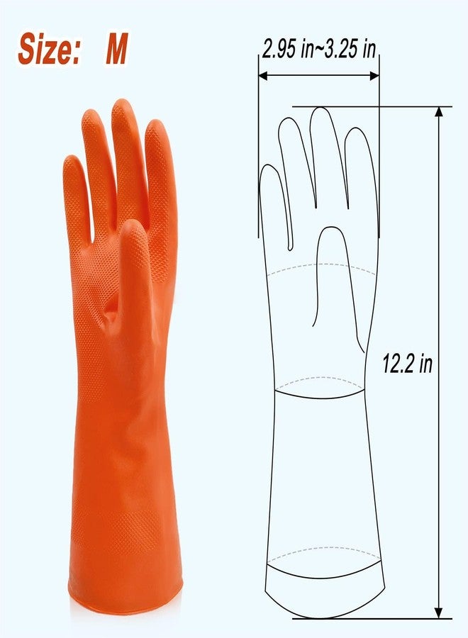 Cleanbear Synthetic Rubber Gloves, Medium Size, 11.8 Inches, 3 Pairs 3 Colors for Household Cleaning, Dishwashing and Other Home Cleaning Use - Image 2