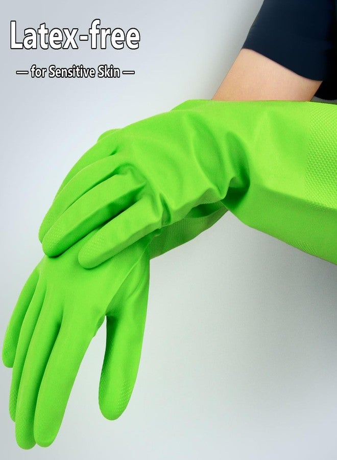 Cleanbear Synthetic Rubber Gloves, Medium Size, 11.8 Inches, 3 Pairs 3 Colors for Household Cleaning, Dishwashing and Other Home Cleaning Use - Image 3