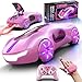 AEROQUEST Gesture Sensing Remote Control Car Drift RC Stunt Car with Light Spray Sound 24GHz Hobby RC Cars Toy for Kids 360 Rotate Birthday Gifts for Boys Girls 612Pink - Image 2
