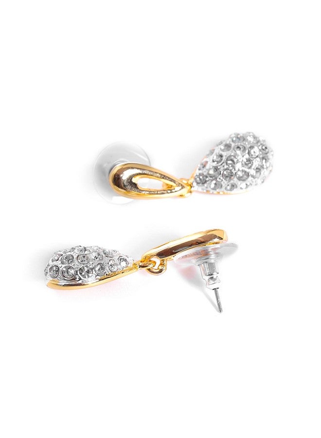 Estele Valentine Collection 24 Kt Gold Plated American Diamond Necklace Set For Women - Image 4