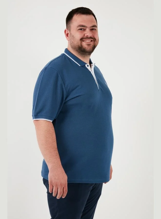 Buratti  Buratti Plus Size Cotton Regular Fit Polo Collar T Shirt Men's Polo Collar T-Shirt 5902118B for Men | Best Price UAE