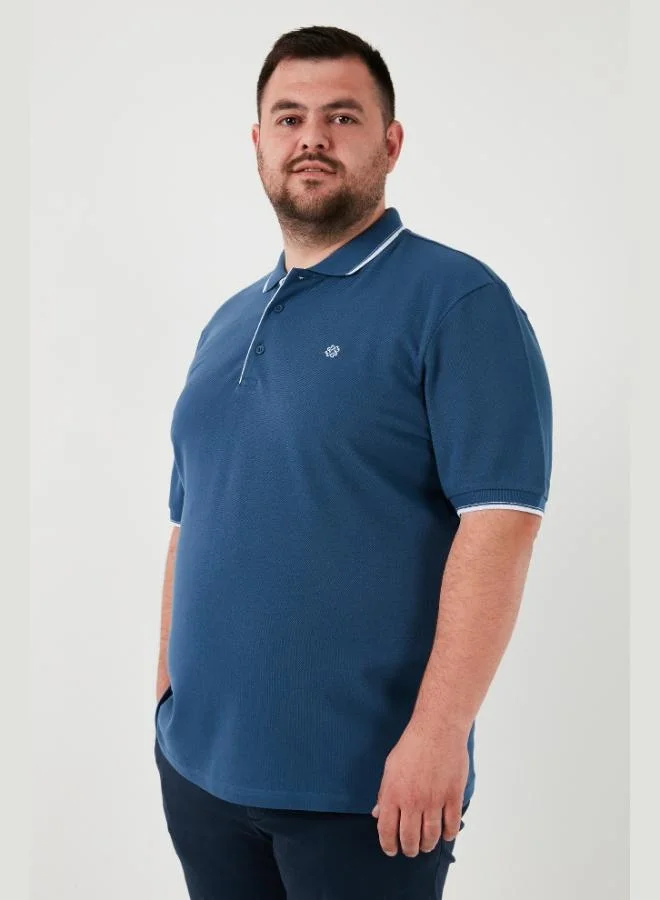 Buratti Plus Size Cotton Regular Fit Polo Collar T Shirt Men's Polo Collar T-Shirt 5902118B