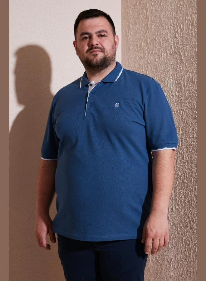 Buratti  Buratti Plus Size Cotton Regular Fit Polo Collar T Shirt Men's Polo Collar T-Shirt 5902118B for Men | Best Price UAE