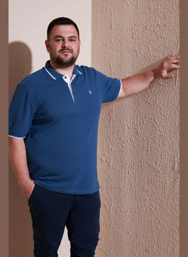 Buratti  Buratti Plus Size Cotton Regular Fit Polo Collar T Shirt Men's Polo Collar T-Shirt 5902118B for Men | Best Price UAE