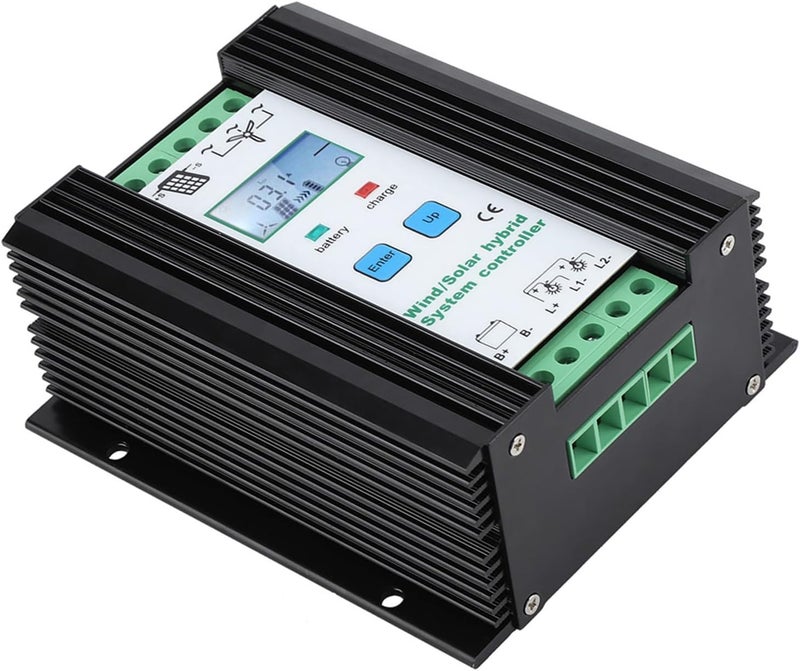 Wind Solar Hybrid Controller, Digital Intelligent PWM Boost Charging Regulator, LCD Display Controller with Protection, Ideal for 12V 24V 400W Solar & 800W Wind Power System - Image 3