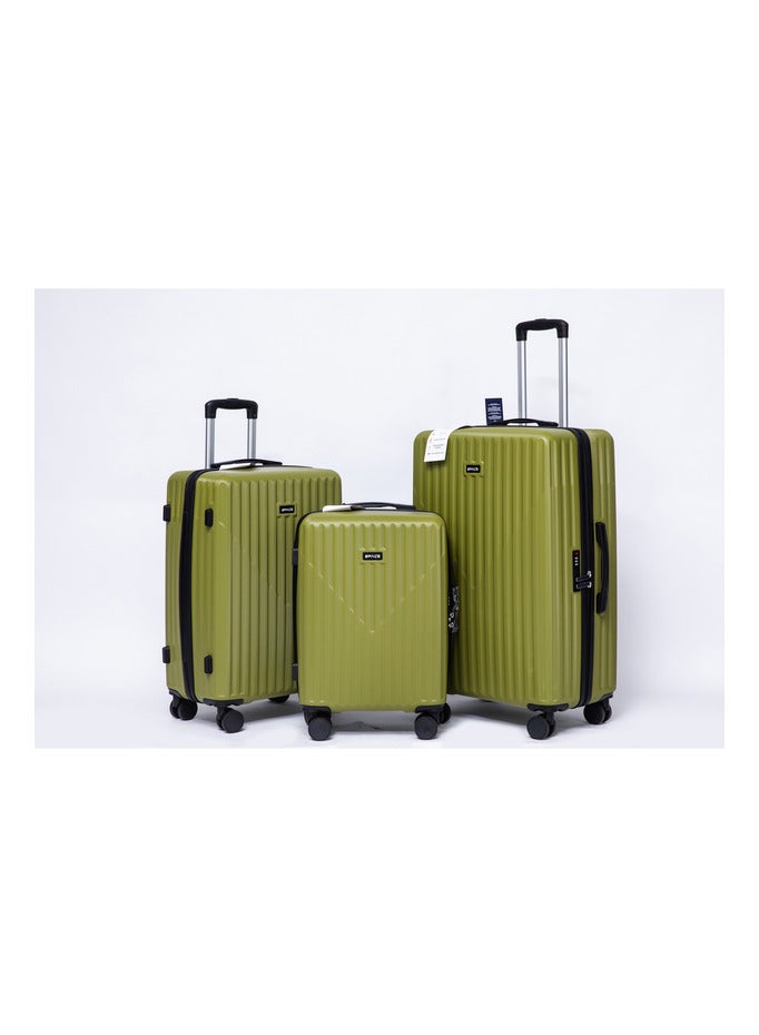 Space Luggage Set of 3 Hardside with Spinner Wheels & Lightweight ABS Luggage for Travel, 28/24/20, Green - Image 1