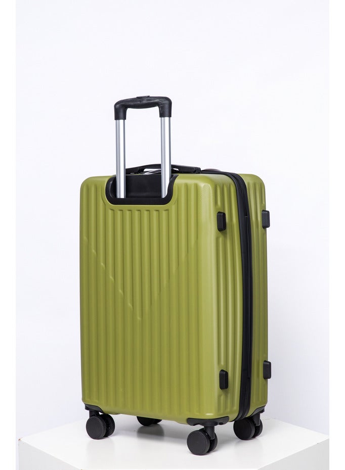 سبيس مجموعة حقائب سفر من 3 قطع، بجوانب صلبة وعجلات دوارة وخفيفة الوزن من مادة ABS، مناسبة للسفر، 28/24/20، باللون الأخضر - Image 3