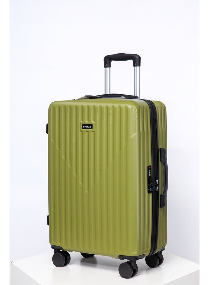 سبيس مجموعة حقائب سفر من 3 قطع، بجوانب صلبة وعجلات دوارة وخفيفة الوزن من مادة ABS، مناسبة للسفر، 28/24/20، باللون الأخضر - Image 2