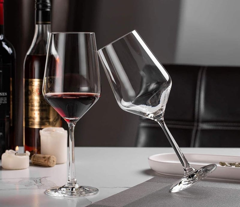 Red-Rubby Allegra European Style Crystal Clear 360 ml Red Wine and White Wine Glasses Set of 2 pcs, 100% Lead Free Glass, Unique Modern DesignFalooda Glass Set of 2 - Image 2