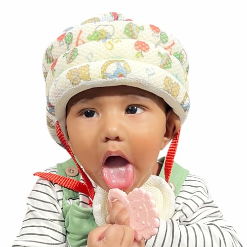 Motherly Padded Breathable Cushioned Baby Safety Helmet for Bump-Free Protection, Baby Head protective headguard, Toddler Hat/Helmet, safety gear with adjustable Chin Strap and ventilation (Alphabets) - Image 2