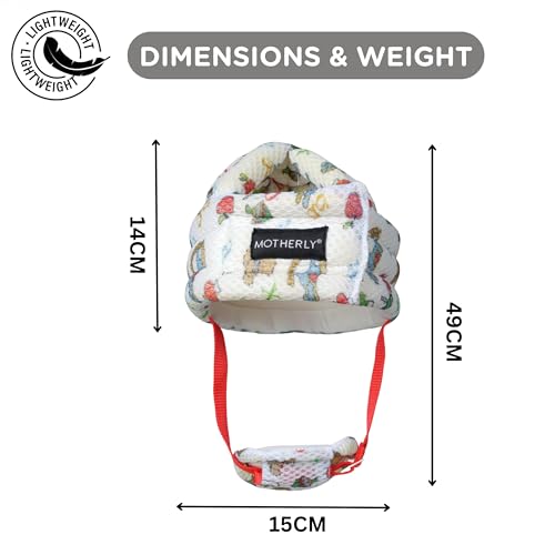 Motherly Padded Breathable Cushioned Baby Safety Helmet for Bump-Free Protection, Baby Head protective headguard, Toddler Hat/Helmet, safety gear with adjustable Chin Strap and ventilation (Alphabets) - Image 5