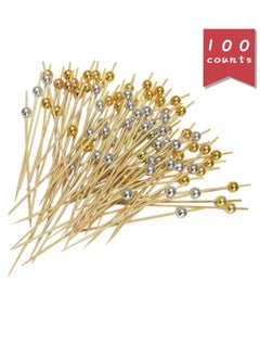 KASTWAVE 100 Cocktail Stick Bamboo Fruit Sticks Wooden Toothpicks, for Party Tapas Nibbles Canapes Appetiser Fruit Skewer BBQ Sandwich Bento Accessory Pick Food  - Image 2