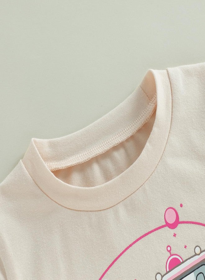 Fernvia Baby Girl Summer Clothes 3 6 12 18 24 Months Toddler Outfit Letter Tractor Short Sleeve Shirt Tops Shorts Set (Farm girl Beige, 18-24 Months) - Image 5