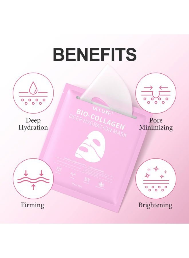 ulluxe Deep Collagen Face Mask, Overnight Hydrogel Facial Mask for Glowing Hydrating Lifting Firming Anti-Aging Moisturizing & Restores Skin Barrier, Korean Skincare Masks for All Skin Types, 37g x 4ea - Image 3