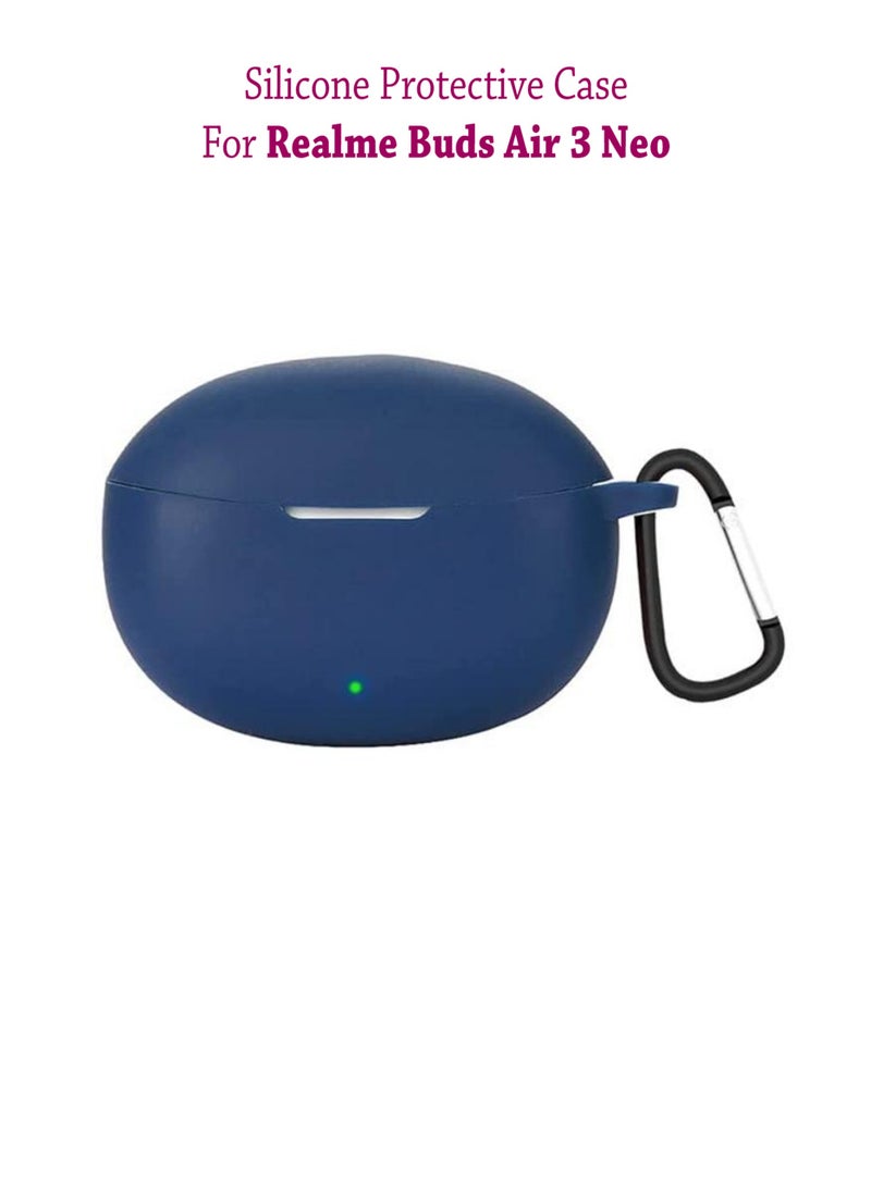 Silicone Protective Case Cover For Realme Buds Air 3 Neo - Dark Blue - Image 1