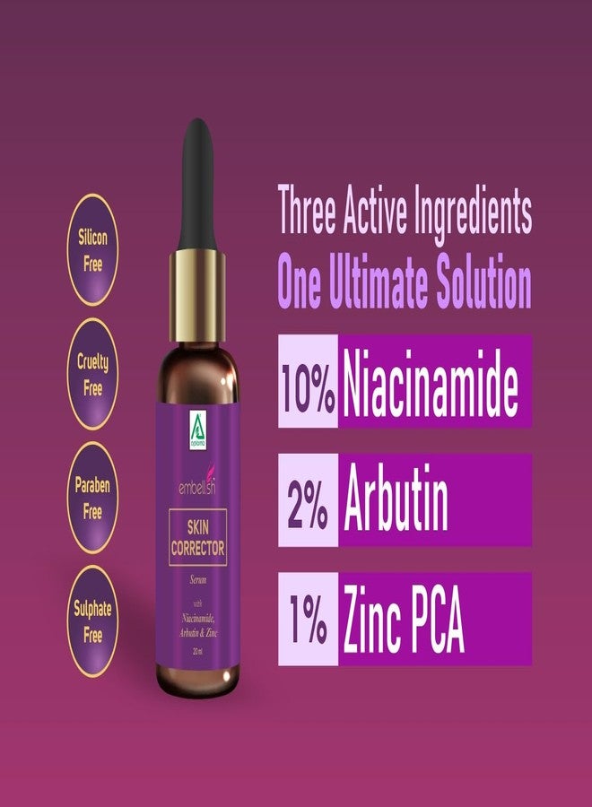 Aplomb Embellish Skin Corrector Face Serum with Niacinamide (10%) for Acne Marks and Dark Spots & Blemishes | Reduces Pigmentation | Skin Clarifying Serum | Pack of 1 (20 ml) - Image 2
