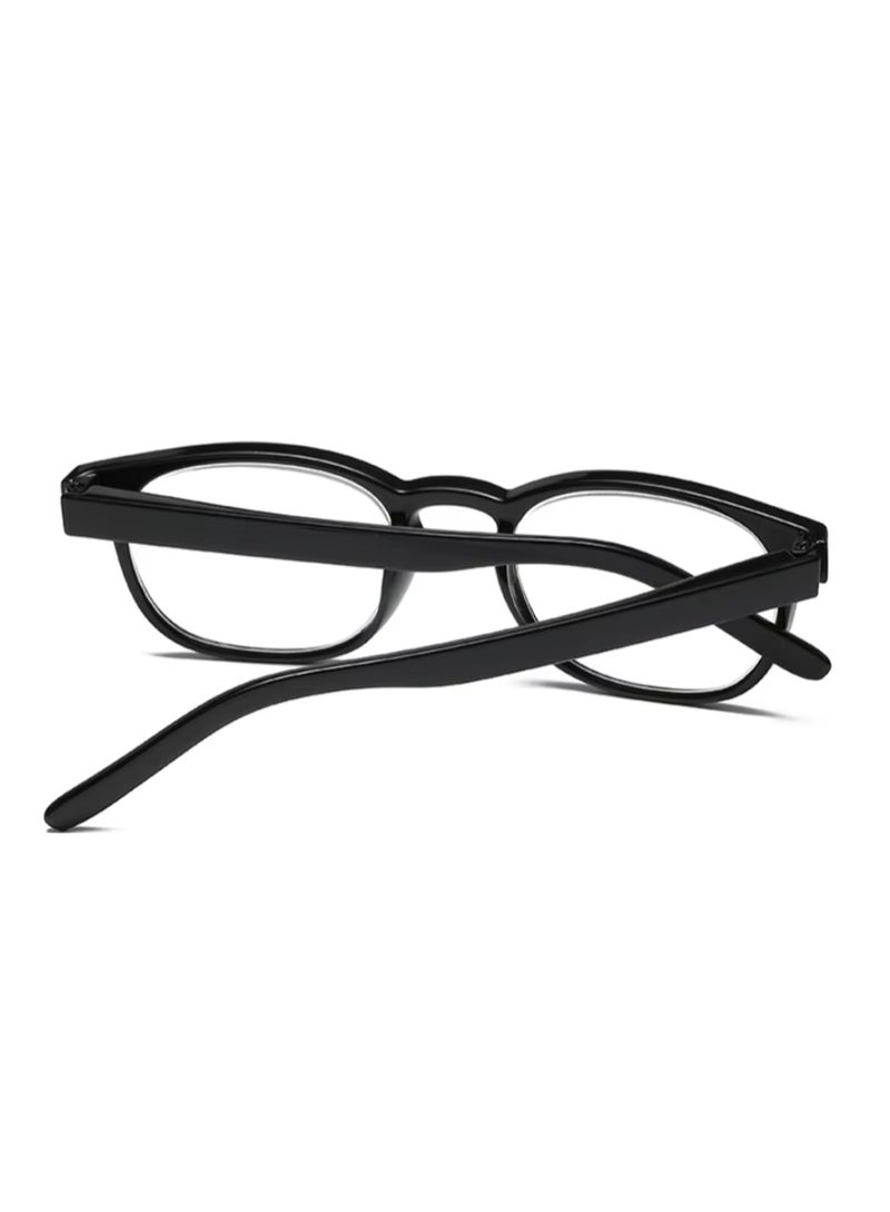Booma Opticals Karl-Black matte; +4.00 Reading Glasses for Men & Women, Anti blue Magnification Glasses, Presbyopia Eyeglasses, Lightweight, Stylish Black colour round Frame for Computer & Phone Screen Eyestrain Relief - Image 4