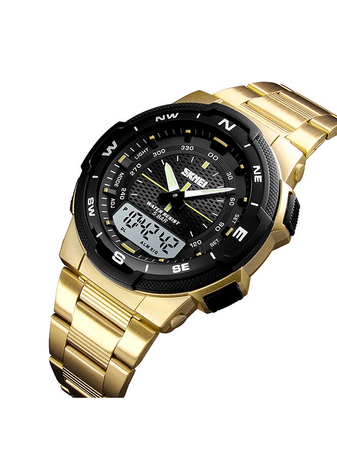 Stainless Steel Analog/Digital Wrist Watch skmei 1370 - Image 3