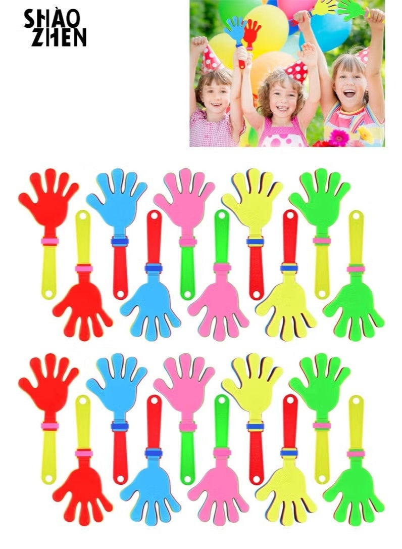 Uliova 20 Pcs Plastic Hand Clappers Noise Makers for Birthday Parties Celebrations Events Party Favors and Fun Game Activities Random Colors - Image 1