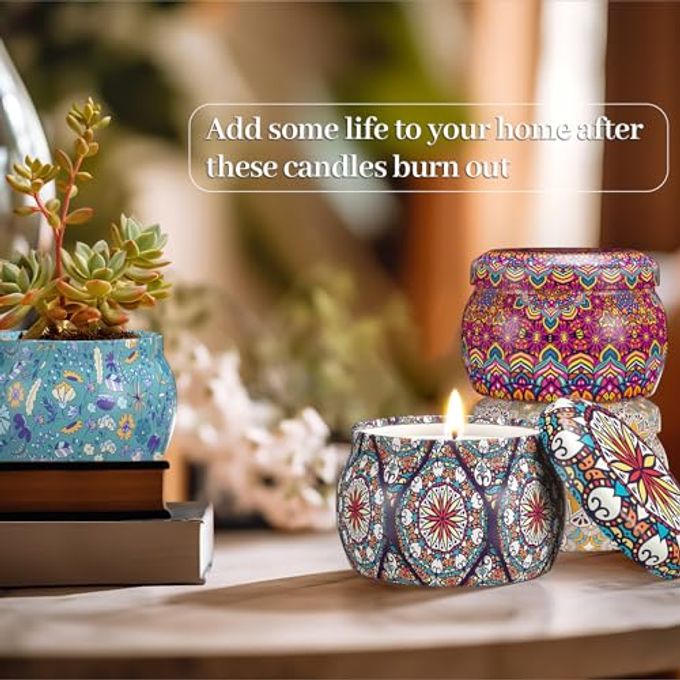 TranquilBliss Scented Candle Set, 4 Pack Soy Wax Candles, 120H Burn Time, Ideal Gifts for Women, Birthday Presents - Image 3