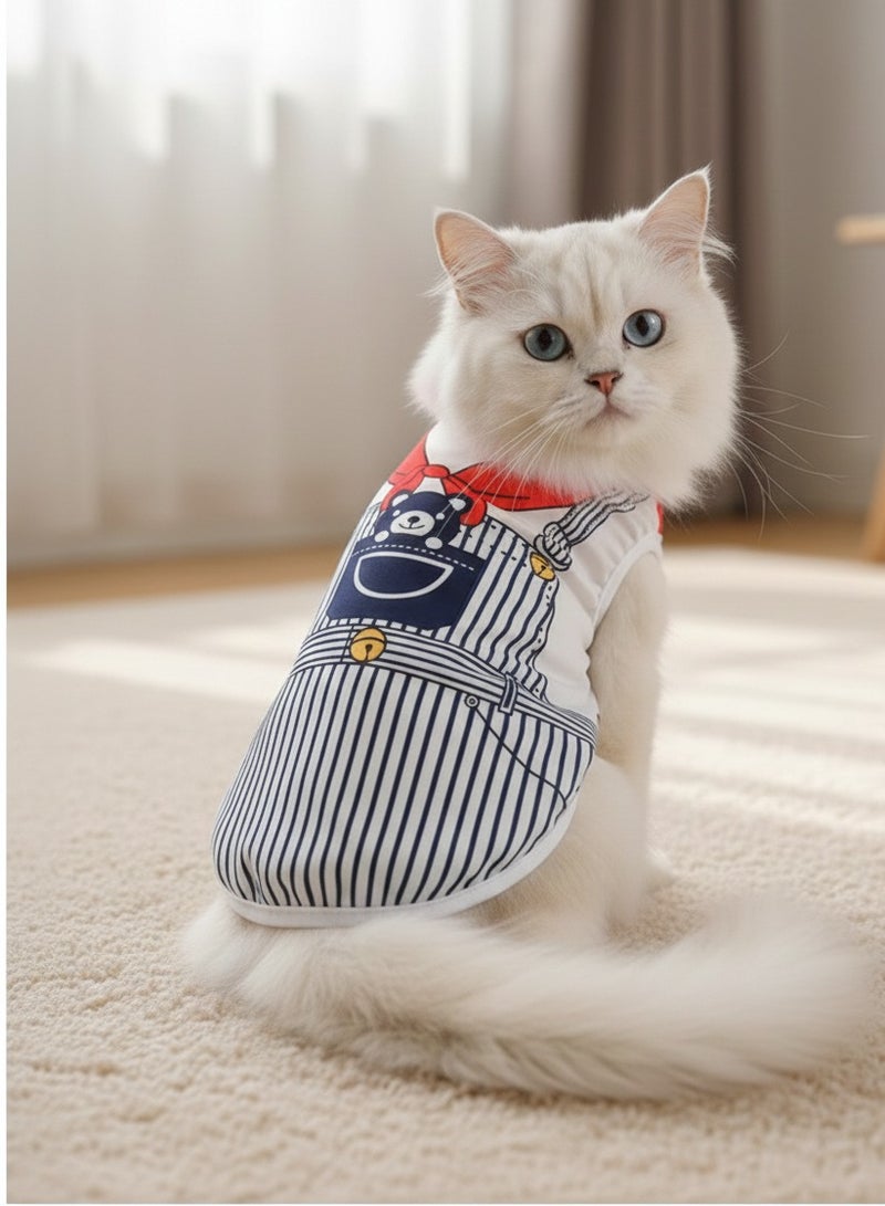 A.M Dog Cat Vest Loose Neck Tear-Resistant Soft Dogs Costume Polyester Puppy Shirt Clothes for Outdoor - Image 1