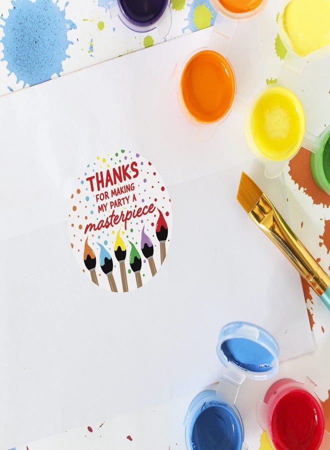 DISTINCTIVS Art Birthday Party Thank You Labels, Paint Party Decorations - 40 Stickers - Image 4