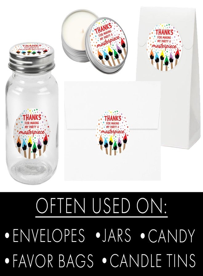 DISTINCTIVS Art Birthday Party Thank You Labels, Paint Party Decorations - 40 Stickers - Image 5