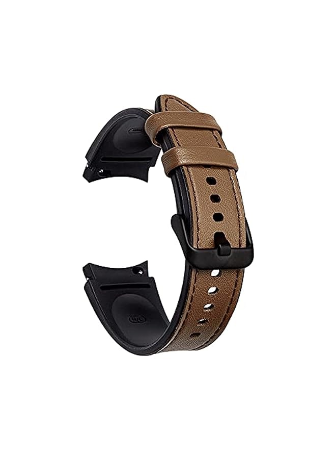 Dado Leather Silicone Replacement Band Compatible With Samsung Galaxy Watch 6 Classic 47 43Mm 5 Pro 45Mm 4 Classic 46 42Mm Watch 6 5 4 44 40Mm Special Strap Design No Gap Red  - Image 1