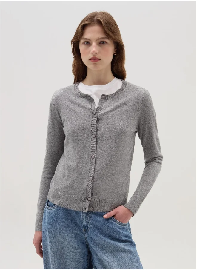او في اس Cardigan with round neckline