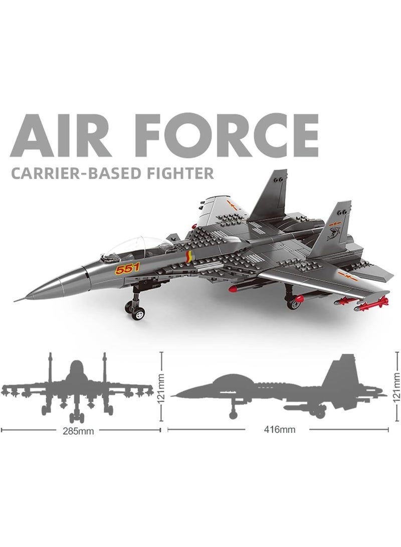 wange Shenyang J15 Flying Shark-Based Fighter Building Blocks Set 4001 (Age 8+, 272 Pieces) - Image 3