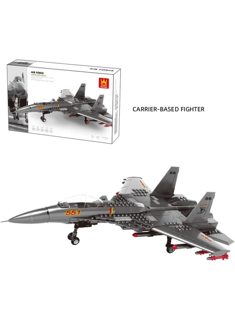 wange Shenyang J15 Flying Shark-Based Fighter Building Blocks Set 4001 (Age 8+, 272 Pieces) - Image 5