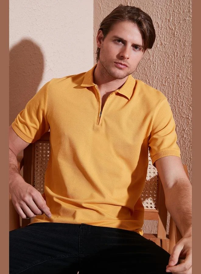 Buratti  Buratti Cotton Regular Fit Half Zipper Polo Collar T Shirt Men's Polo Collar T-Shirt 5901029 for Men | Best Price UAE