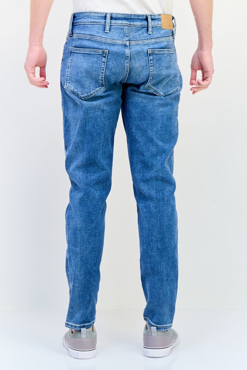 Celio Men Slim Confort Fit Wash Stretchable Denim, Blue - Image 3