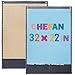 CHEFAN 2 PCS Felt Board for Toddlers Large Flannel Board for Wall Felt Stories Learning Board with 2 Storage Pocket for Preschool Classroom and Daycare 32 22 Inch Blue and Brown - Image 2