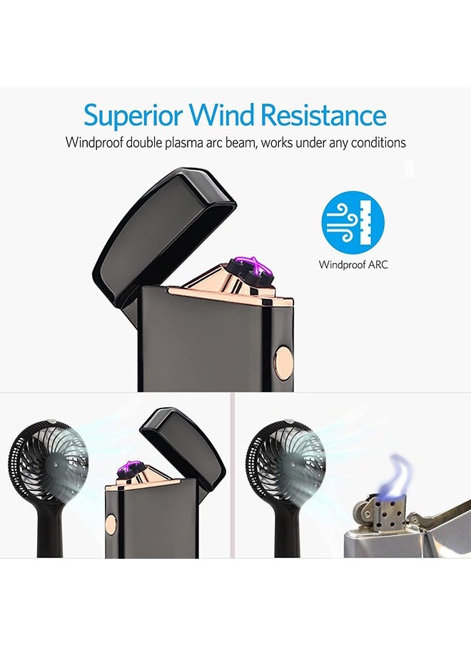 LENND - Windproof Arc Lighter X Plasma Lighters Rechargeable USB Lighter Electric Lighter for Candle-with LED Display Power - Image 1
