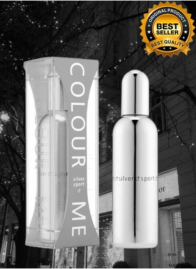 COLOUR ME - 5 Pieces Silver Sport Perfume 100ML - Image 1