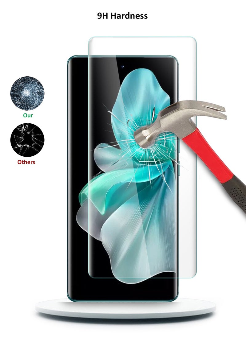دبليو تيك Vivo V30 / V30 Pro 5G 2024 حامي شاشة زجاجي مقسى بغطاء كامل للأشعة فوق البنفسجية (MSGUCN) - شفاف  - Image 4