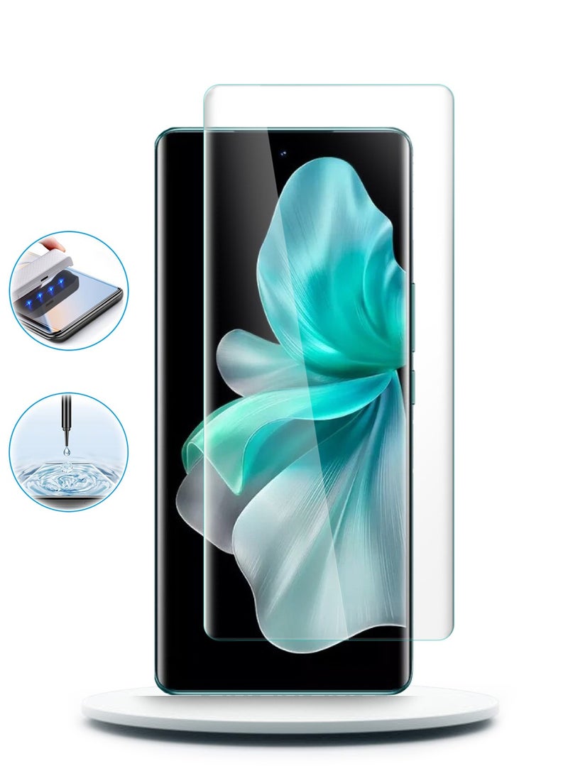 دبليو تيك Vivo V30 / V30 Pro 5G 2024 حامي شاشة زجاجي مقسى بغطاء كامل للأشعة فوق البنفسجية (MSGUCN) - شفاف  - Image 5