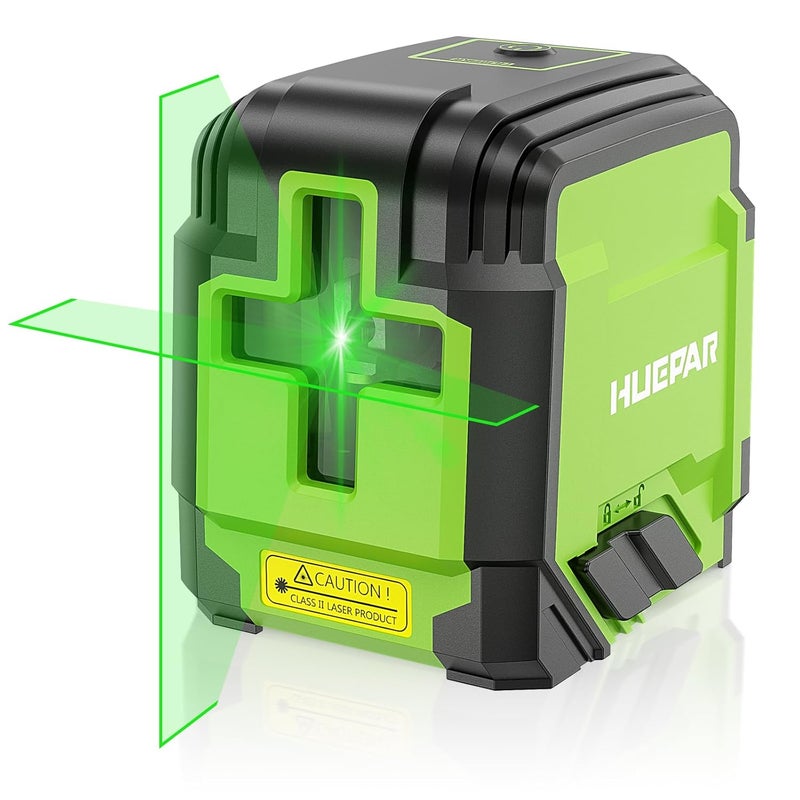 Tomahawk HUEPAR® HCE-1085 - مستوى ليزر خط أخضر مدمج 2 - 98 قدم خط ليزر ذاتي التسوية بخط أخضر للبناء مع قاعدة عمودية/أفقية - Image 1