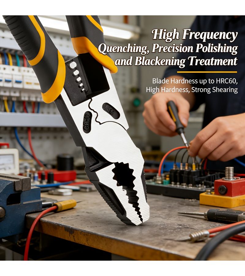 9 Inch Industrial Multifunctional Wire Cutter Professional Grade 30KN Cutting Force Heavy Duty Anti Slip Pliers - Image 3