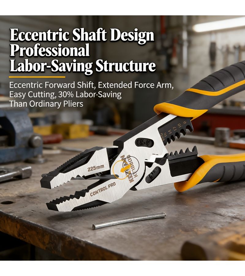 9 Inch Industrial Multifunctional Wire Cutter Professional Grade 30KN Cutting Force Heavy Duty Anti Slip Pliers - Image 4