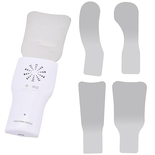 Angzhili مجموعة مرايا التصوير السني 4 قطع/طقم، مرايا داخل الفم خالية من الضباب، عاكس صور داخل الفم ذو جانبين مع مروحة وضوء، مرآة إطباقية من الفولاذ المقاوم للصدأ مع إزالة الضباب التلقائية - Image 1