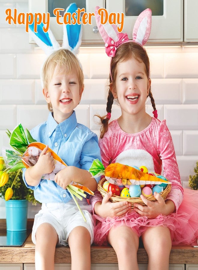 ISKYBOB 100Pcs Carrot Candy Bags with Tie Plastic Carrot Treat Bunny Cello Cone Bag - Image 5