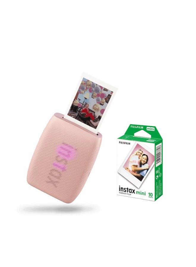 FUJIFILM Instax Mini Link 3 Smart Phone Printer - Bundle With Mini Instant Film 10 Sheet Pink - Image 1