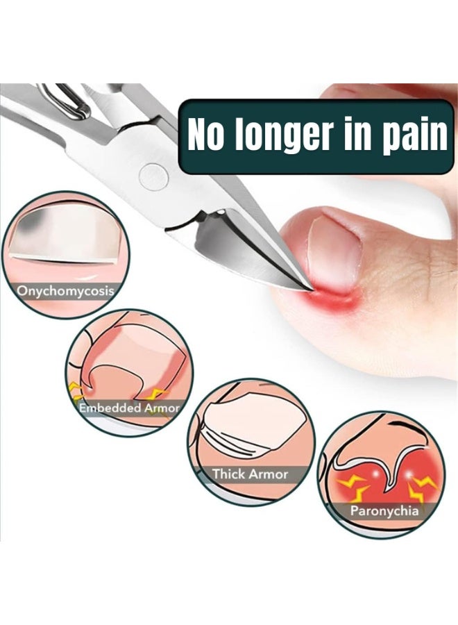 SUNSAR Toe Nail Clippers for Thick Nails,Heavy Duty Professional Nail Clippers for Elderly Ingrown Nails Dead Skin Calluses, with Protective Cover - Image 5
